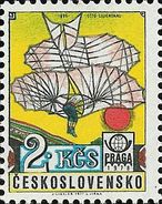 Czechoslovakia / Stamps (1977) L0089 (Air Mail Stamp): PRAGA 78 (Otto Lilienthal, 1896); Painter: J. Liesler - Luftpost