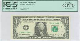 USA 1 Dollar Of Federal Reserve Notes 2006 PCGS Gem New 65 PPQ - Boca Raton Run "free Shipping Via Registered Air Mail" - Bilglietti Della Riserva Federale (1928-...)