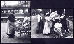 CPA  PARIS 1900-  REPRODUCTION  CAISSE NATIONALE DES MONUMENTS HISTORIQUES- LA BOUQUETIERE- LA MARCHANDE - 2 SCANS - Marchands Ambulants