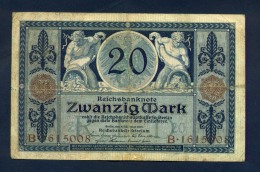 Banconota Germania 20 Mark  1915 BB - To Identify