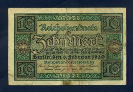 Banconota Germania 10 Mark  6/2/1920 BB - A Identifier