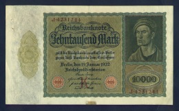 Banconota Germania 10.000 Mark 19/1/1922 - Te Identificeren