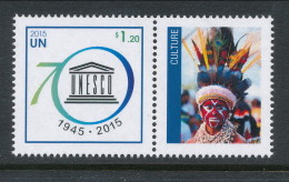 UN New York 2015. Cat # 1124a. UNESCO Personalized Sheet Single With Tab. MNH (**) - Unused Stamps