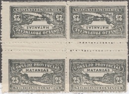 REP-251 CUBA REPUBLICA LOCAL REVENUE 25c MATANZAS TETE BECHE. - Timbres-taxe