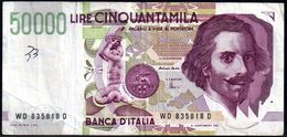 ITALY 50000 LIRE 1992 P-116c F- VF "free Shipping Via Registered Air Mail" - 50000 Lire