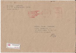 AMOUNT 650, PINARHISAR, RED MACHINE STAMPS ON REGISTERED COVER, 1986, TURKEY - Covers & Documents