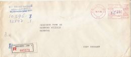 AMOUNT 1200, MALTEPE-ANKARA, RED MACHINE STAMPS ON REGISTERED COVER, 1988, TURKEY - Covers & Documents