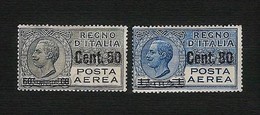 ITALIA 1927 - Posta Area - Tipo Leoni Soprastampati - MH - Sa A8-A9 - Marcofilie (Luchtvaart)