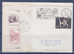 = Ballets De Monaco Avec Flamme Ballets De Monte Carlo 11.8.93 N°1875 Complément Affranchissement 1762 & 1405 - Marcophilie