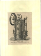 MACHINE A VAPEUR MM HERMANN-LACHAPELLE  . GRAVURE SUR BOIS DU XIXe S. DECOUPEE ET COLLEE SUR PAPIER . - Other Apparatus