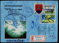 539-SLOVAKIA R-aérogramme-with Imprint  NAGANO Olympiade-Olympia Abfahrt Team-departure Of The Team Commemor. Stamp 1998 - Inverno1998: Nagano