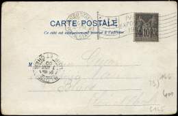 N°103 Obl. Méc. Drapeau PARIS EXPOSITION 1900/UNITED STATES/POSTAL STATION 6/8 Sur CP, TB - Autres & Non Classés