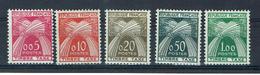 FRANCE TAXE Type Gerbes 1960 YT N° 90/94 Neufs** Cote 2015 = 80 EUR - 1960-.... Mint/hinged