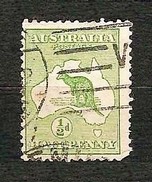 AUSTRALIA 1913 - King George V -  Kangaroo And Map 1,5 D.. Green - Yv:AU 1 - Oblitérés