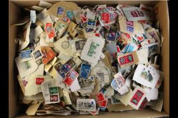 KILOWARE 1902-1980s. A Large Box Stuffed With A Loose, " On & Off Paper" USED Hoard. At A Glance, Chiefly QE... - Autres & Non Classés