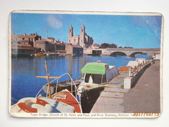 Postcard Town Bridge Church Of SS Peter & Paul & River Shannon Athlone Ireland By Cardall Of Dublin My Ref B2445 - Westmeath