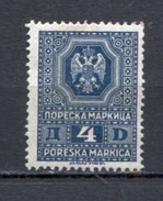 Kingdom Of Yugoslavia 1929,  Income Tax, Administrative Stamp, Revenue, Tax Stamp, Coat Of Arm, 4d - Ongebruikt