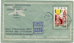 TOGO LETTRE LIAISON PHILATELIQUE FRANCE AUSTRALE & TOGO DEPART LOME 23-4-1953 TOGO - Covers & Documents