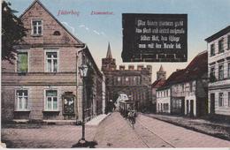 ALLEMAGNE . JÜTERBOG  Dammtor (Tramway à Cheval, Ecriteau Sur Mur Noir ) + Cachet Militaria - Jueterbog