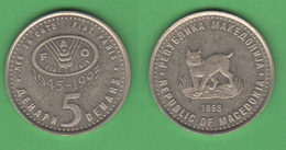 FAO Macedonia 5 Dinars 1995 - Macédoine Du Nord