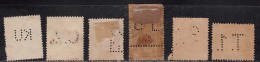 6 Diff., Perfins, Perfin, Used,  Deutschland Germany, Itely, Belgium, Etc., - Perfins