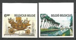 Belgique - R082 - N° 1976 Et 77 - Non Dentelé - Mons - Damme - Autres & Non Classés