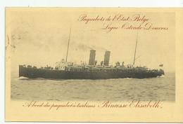 Oostende  *   Paquebots  De L'Etat Belge (Ligne Ostende - Douvres)  - Princesse Elisabeth - 1910 - Bootkaarten