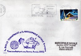 Marcophilie Navale - Enveloppe - Vœux 2003 Du Sous-marin SNG LE TRIOMPHANT - Boten