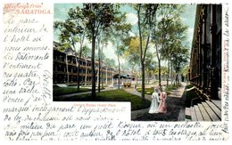 Greetings From SARATOGA - United States Hotel Park (etat: Petite Coupure En Haut , Pli Coin Gauche) - Saratoga Springs