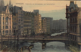 Hamburg Holzbrücke Mit Deichstrassen U. Catharinnenfleth. Stempel 27.101905. Vorgelaufene Karte - Mitte