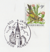 BELGIË/BELGIQUE:Illustr. Date Cancell. On Fragment:  ## 31-10-87 : MENEN ; 900 Jaar ## - Herdenkingsdocumenten