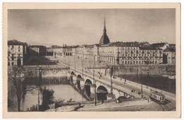 TO75 !!! TORINO PONTE VITTORIO EMANUELE E PIAZZA CON TRAM 1938 F.P. !! - Ponts