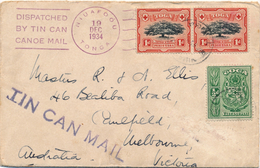 Lettre Niuafoou Tonga Tin Can Mail Oceanic Line 1934 - Tonga (...-1970)