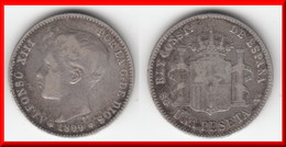 **** ESPAGNE - SPAIN - 1 PESETA 1899 ALFONSO XIII - ARGENT - SILVER **** EN ACHAT IMMEDIAT - First Minting
