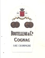 étiquette -  1900/1940 - Mini étiquette Mignonette - Flask -COGNAC BOUTEILLEAU  Fine Champagne  -  5cm - Whisky