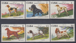 1976.9- * CUBA 1976. MNH. PERROS DE RAZA. DOG. FOXHOUNF. RETR1EVER LABRADOR. BORZON. POINTER. COCKER SPANIEL. - Used Stamps