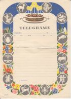 ASTROLOGY, HOROSCOPE SIGNS, BIRTHDAY CAKE, UNUSED TELEGRAMME, ROMANIA - Telegraphenmarken