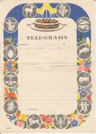 ASTROLOGY, HOROSCOPE SIGNS, BIRTHDAY CAKE, UNUSED TELEGRAMME, ROMANIA - Telégrafos