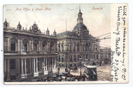 CPA Ipswich United Kingdom England Suffok Post Office Town Hall Tramway écrite 1907 - Ipswich