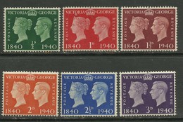 GB 1940 KGV1 Centenary Set X 6 MM Stamps SG 479 - 484 ( H117 ) - Neufs