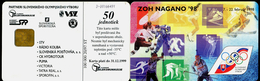 018-SLOVAKIA Telephone Card-chip The Olympic Winter Games Nagano ´98 100.000 Pcs 50 Units (A77) 1997 - Giochi Olimpici