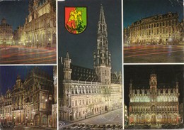 BRUSSELS, Multi View, 1988 Used Postcard [19676] - Bruxelles La Nuit