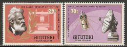 Aitutaki 1977 Mi# 247-248 ** MNH - Cent. Of First Telephone Call By Alexander Graham Bell / Space - Oceanía