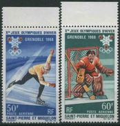 1968 St. Pierre & Miquelon, Olimpiadi Invernali Grenoble Posta Aerea, Serie Completa Nuova (**) - Ongebruikt