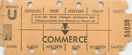 PIE-T-17-F-466 : TICKET HEDOMADAIRE. COMMERCE. RATP - Europa