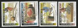 1993 Burundi Musical Instruments  Complete Set Of 4 MNH - Nuevos