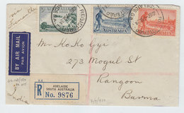 Australia/Burma REGISTERED AIRMAIL COVER 1934 - Briefe U. Dokumente