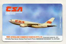 TELECARTE PAKISTAN  *Rs100  CSA Czechoslovak  Airlines  AVION  PLANE - Pakistan