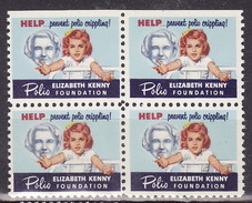 USA  POLIO ELIZABETH KENNY FOUNDATION Health Vignette Charity Seals Seal Label Poster Stamp - Ohne Zuordnung