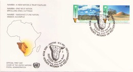 NATIONS UNIES FDC DU 10 MAI 1991 VIENNE NAMIBIE NAISSANCE D UNE NATION - Cartas & Documentos